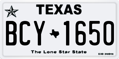 TX license plate BCY1650
