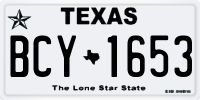 TX license plate BCY1653