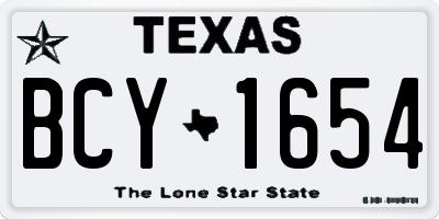 TX license plate BCY1654