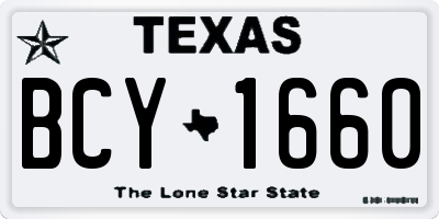 TX license plate BCY1660