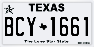 TX license plate BCY1661