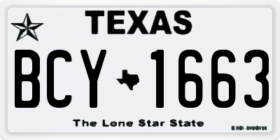 TX license plate BCY1663