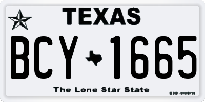 TX license plate BCY1665