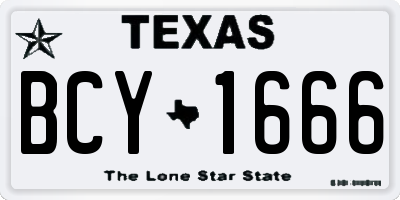 TX license plate BCY1666
