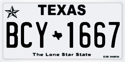 TX license plate BCY1667