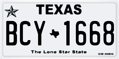 TX license plate BCY1668