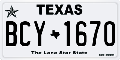 TX license plate BCY1670