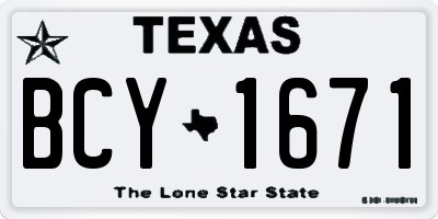 TX license plate BCY1671