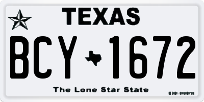 TX license plate BCY1672