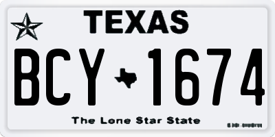TX license plate BCY1674
