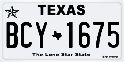 TX license plate BCY1675