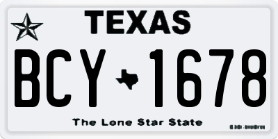 TX license plate BCY1678