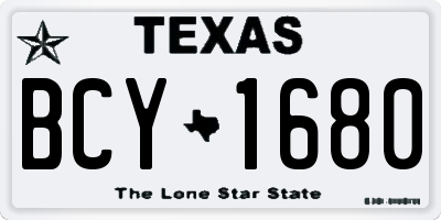 TX license plate BCY1680