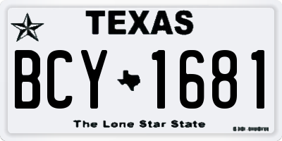 TX license plate BCY1681