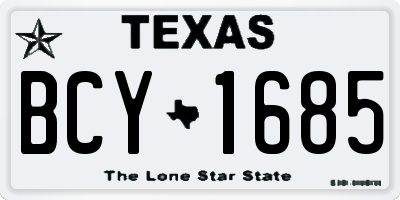 TX license plate BCY1685