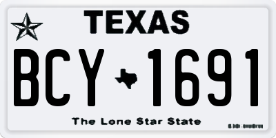 TX license plate BCY1691