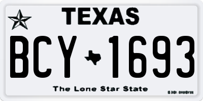 TX license plate BCY1693