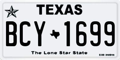TX license plate BCY1699