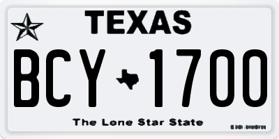 TX license plate BCY1700