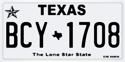 TX license plate BCY1708
