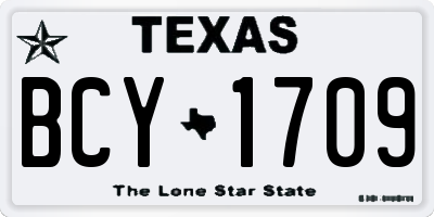 TX license plate BCY1709