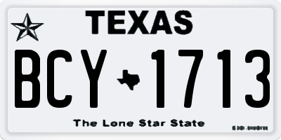 TX license plate BCY1713