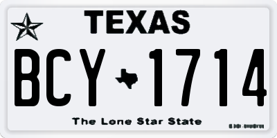 TX license plate BCY1714