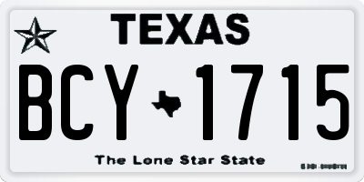TX license plate BCY1715