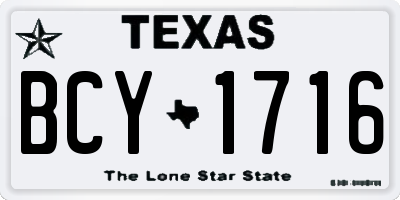 TX license plate BCY1716