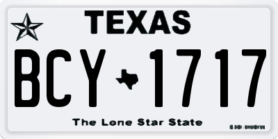 TX license plate BCY1717