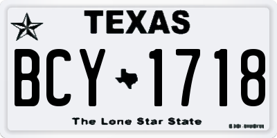 TX license plate BCY1718