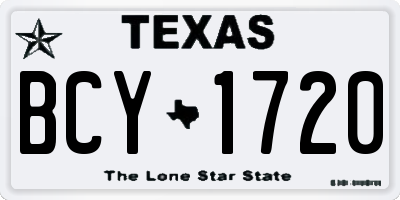 TX license plate BCY1720