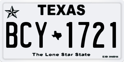 TX license plate BCY1721