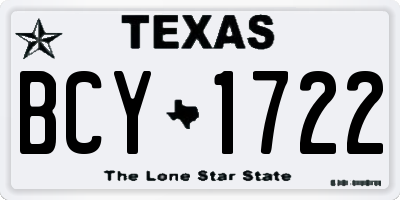 TX license plate BCY1722