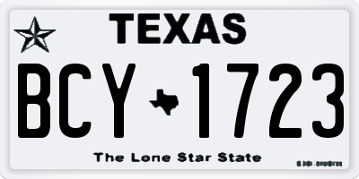 TX license plate BCY1723