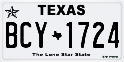 TX license plate BCY1724
