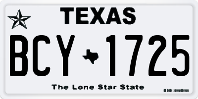 TX license plate BCY1725