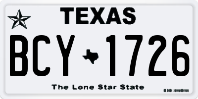 TX license plate BCY1726