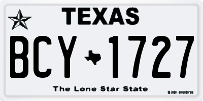 TX license plate BCY1727