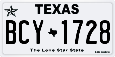 TX license plate BCY1728