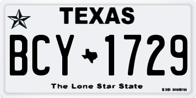 TX license plate BCY1729