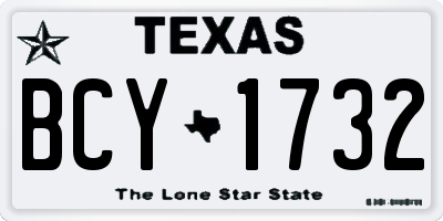 TX license plate BCY1732