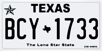 TX license plate BCY1733
