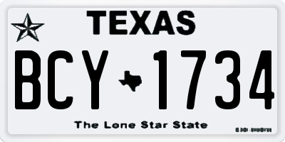 TX license plate BCY1734