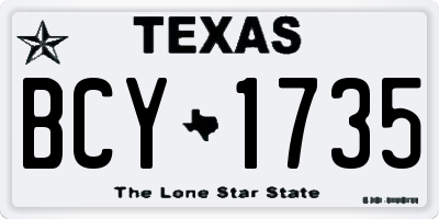 TX license plate BCY1735