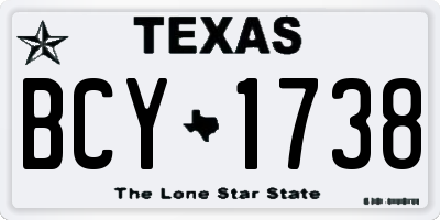 TX license plate BCY1738