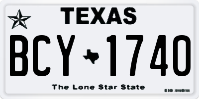 TX license plate BCY1740