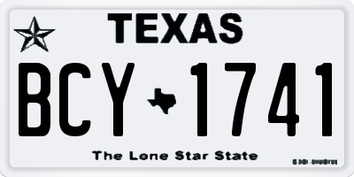 TX license plate BCY1741