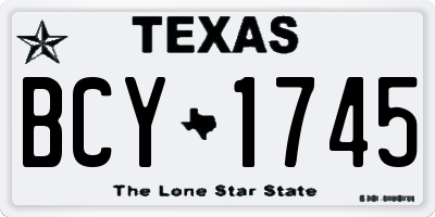 TX license plate BCY1745