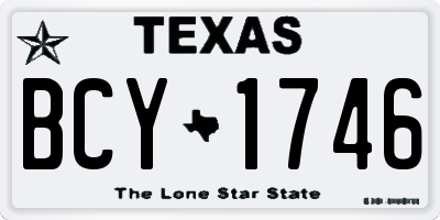 TX license plate BCY1746
